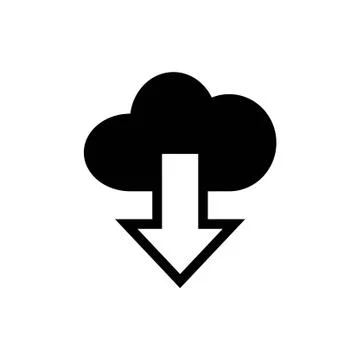 Vector cloud computing download icon, vector illustration Stock Illustration
