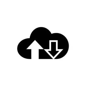 Vector cloud computing download icon, vector illustration Stock Illustration