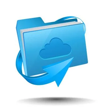 Vector cloud computing folder with arrow Stock Illustration