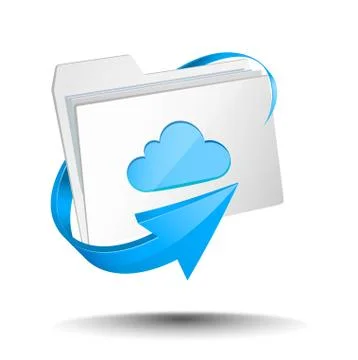 Vector cloud computing folder with arrow Stock Illustration