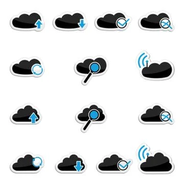 Vector cloud computing icon set イラスト素材