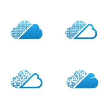 Vector cloud computing icon set Illustrazione stock