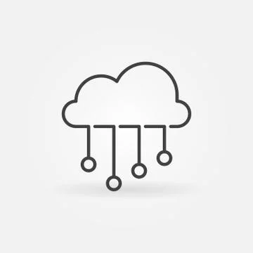 Vector Cloud Computing Technology concept linear icon Stock Illustration