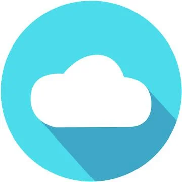 Vector Cloud Flat Icon with long shadow イラスト素材