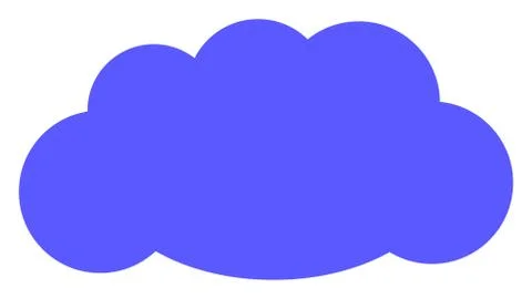 Vector Cloud Flat Icon Symbol Stock Illustration