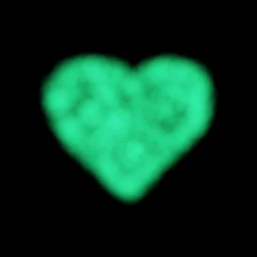 Vector Cloud Heart, Green Smoke Stock Illustration