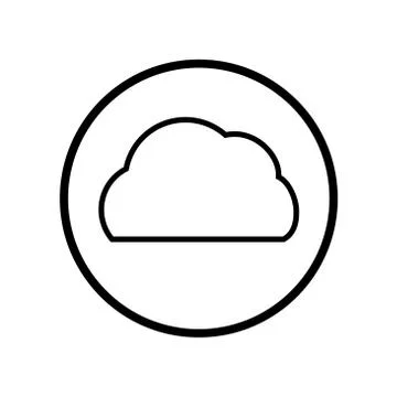 Vector of Cloud icon in Circle line - vector iconic design Stock Illustration