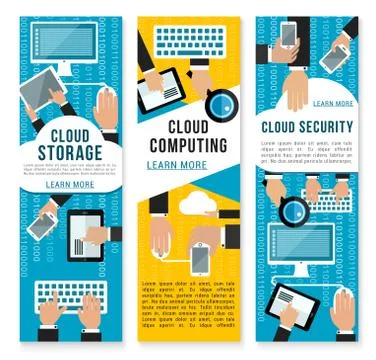Vector cloud internet technology banners Stock Illustration