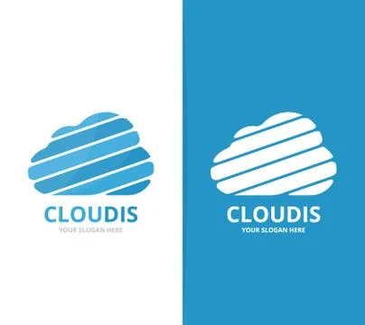 Vector of cloud logo combination. Loading and download symbol or icon. Unique Stock Illustration