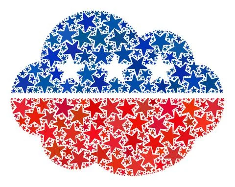 Vector Cloud Mosaic of Stars in American Democratic Colors Stock Illustration
