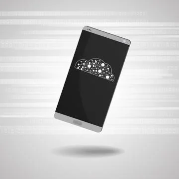 Vector : Cloud network inside smartphone and binary code イラスト素材