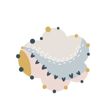 Vector cloud with rainbow in cartoon scandinavian style isolated on white 스톡 일러스트