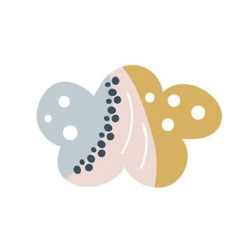 Vector cloud with rainbow in cartoon scandinavian style isolated on white Stock Illustration