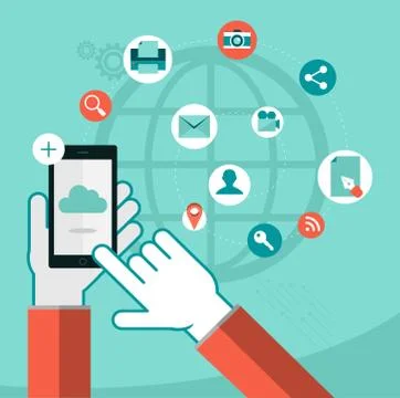 Vector cloud service concept illustration Stock Illustration