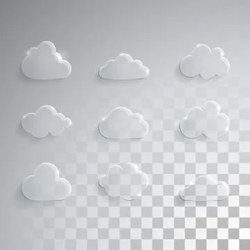 Vector cloud shapes collection. 스톡 일러스트
