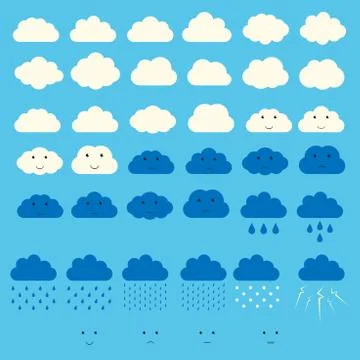 Vector clouds collection Stock Illustration
