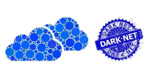 Vector Clouds Composition of Dots with Rubber Dark Net Stamp Illustrazione stock