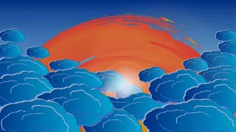 Vector clouds in the rays of white light. EPS 10. Stock Illustration