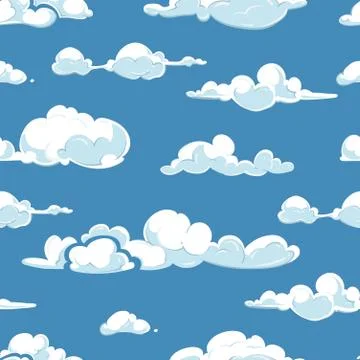 Vector clouds weather seamless pattern Stockillustratie