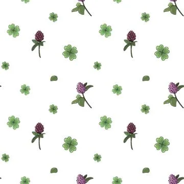 Vector clover seamless pattern for St. Patrick's Day. Stock Illustration