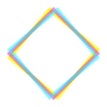 Vector CMYK halftone square frame. Stock Illustration