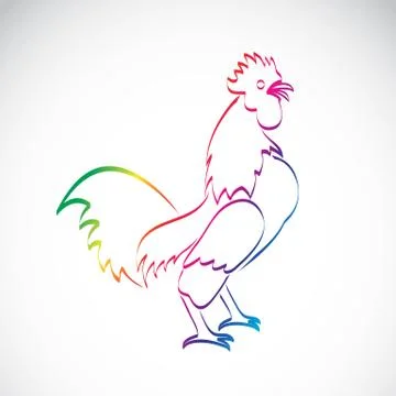 Vector of a cock design on a white background. Stock Illustration