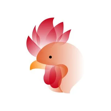 Vector cock in gradient style. Digital art Stock Illustration