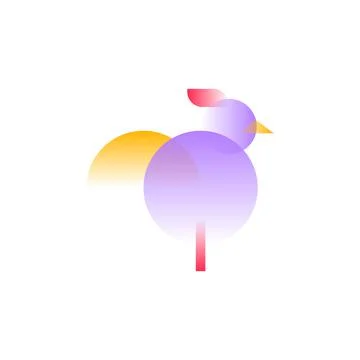 Vector cock in gradient style. Digital art Stock Illustration