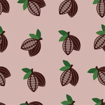 Vector cocoa seamless background pattern Stock Illustration