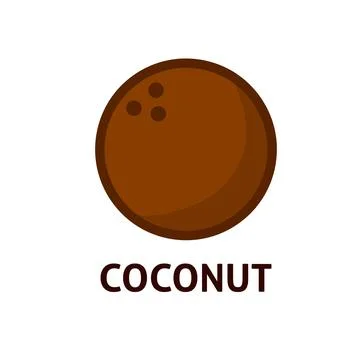 Vector coconut icon exotic fruit Stock Illustration