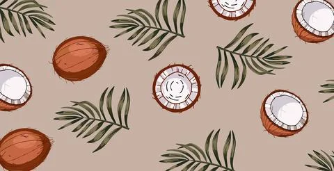 Vector coconut patern, Stock Illustration