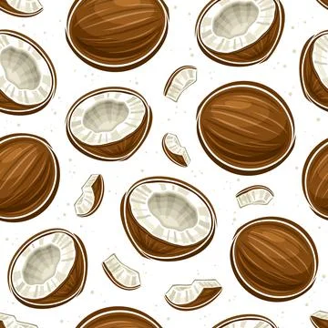 Vector Coconut Seamless Pattern Stock Illustration