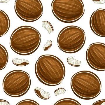 Vector Coconut Seamless Pattern Illustrazione stock