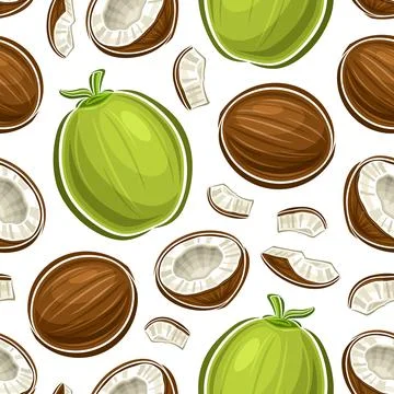 Vector Coconut Seamless Pattern イラスト素材