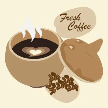 Vector with coconut shells for your business brand and coffee shop. Stock Illustration
