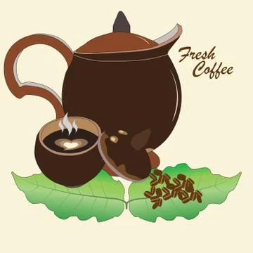 Vector with coconut shells for your business brand and coffee shop. Stock Illustration