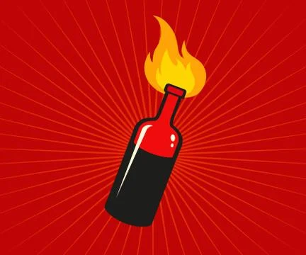 Vector coctail Molotov Illustrazione stock