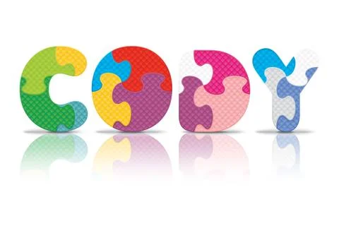 Vector cody written with alphabet puzzle Stock Illustration