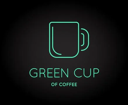 Vector Coffee Accessories Icon with Letter Sign can be used as Logotype Stock Illustration