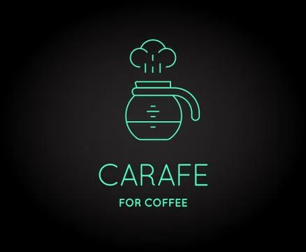 Vector Coffee Accessories Icon with Letter Sign can be used as Logotype Stock Illustration