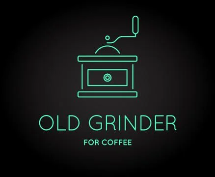 Vector Coffee Accessories Icon with Letter Sign can be used as Logotype Stock Illustration