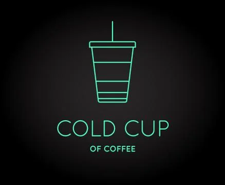 Vector Coffee Accessories Icon with Letter Sign can be used as Logotype Stock Illustration