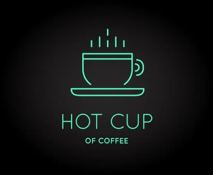 Vector Coffee Accessories Icon with Letter Sign can be used as Logotype Stock Illustration