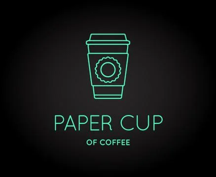 Vector Coffee Accessories Icon with Letter Sign can be used as Logotype Stock Illustration