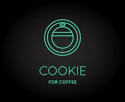 Vector Coffee Accessories Icon with Letter Sign can be used as Logotype Stock Illustration