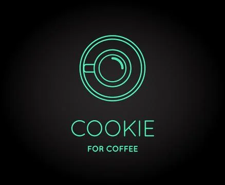 Vector Coffee Accessories Icon with Letter Sign can be used as Logotype Stock Illustration