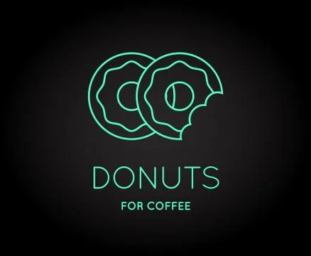 Vector Coffee Accessories Icon with Letter Sign can be used as Logotype Stock Illustration