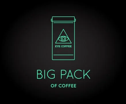 Vector Coffee Accessories Icon with Letter Sign can be used as Logotype Stock Illustration
