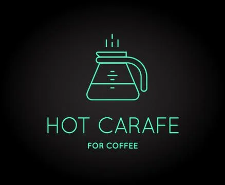 Vector Coffee Accessories Icon with Letter Sign can be used as Logotype Stock Illustration