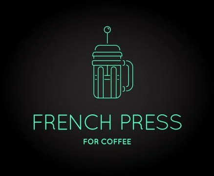 Vector Coffee Accessories Icon with Letter Sign can be used as Logotype Stock Illustration